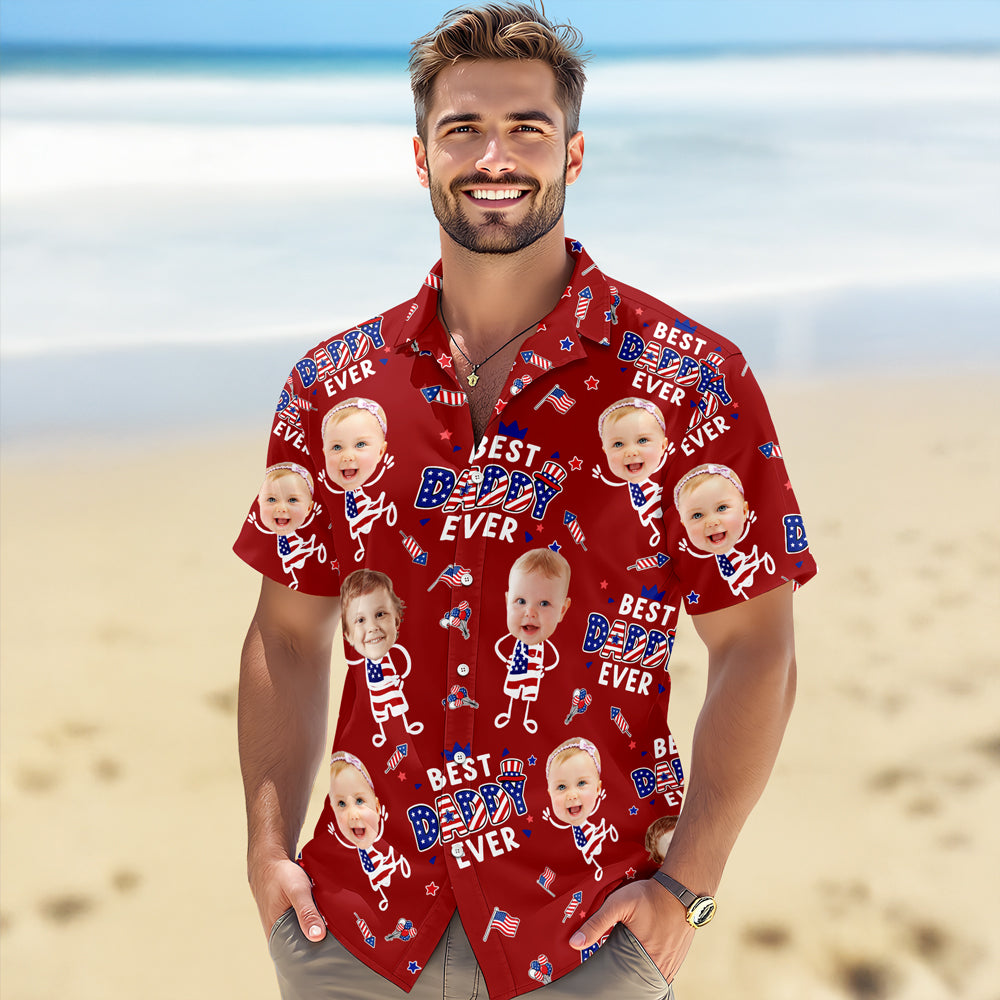 Personalized Hawaiian Shirt USA Flag Gift for Dad - Father's Day HN590 - AOP Hawai Shirt GradoCreations