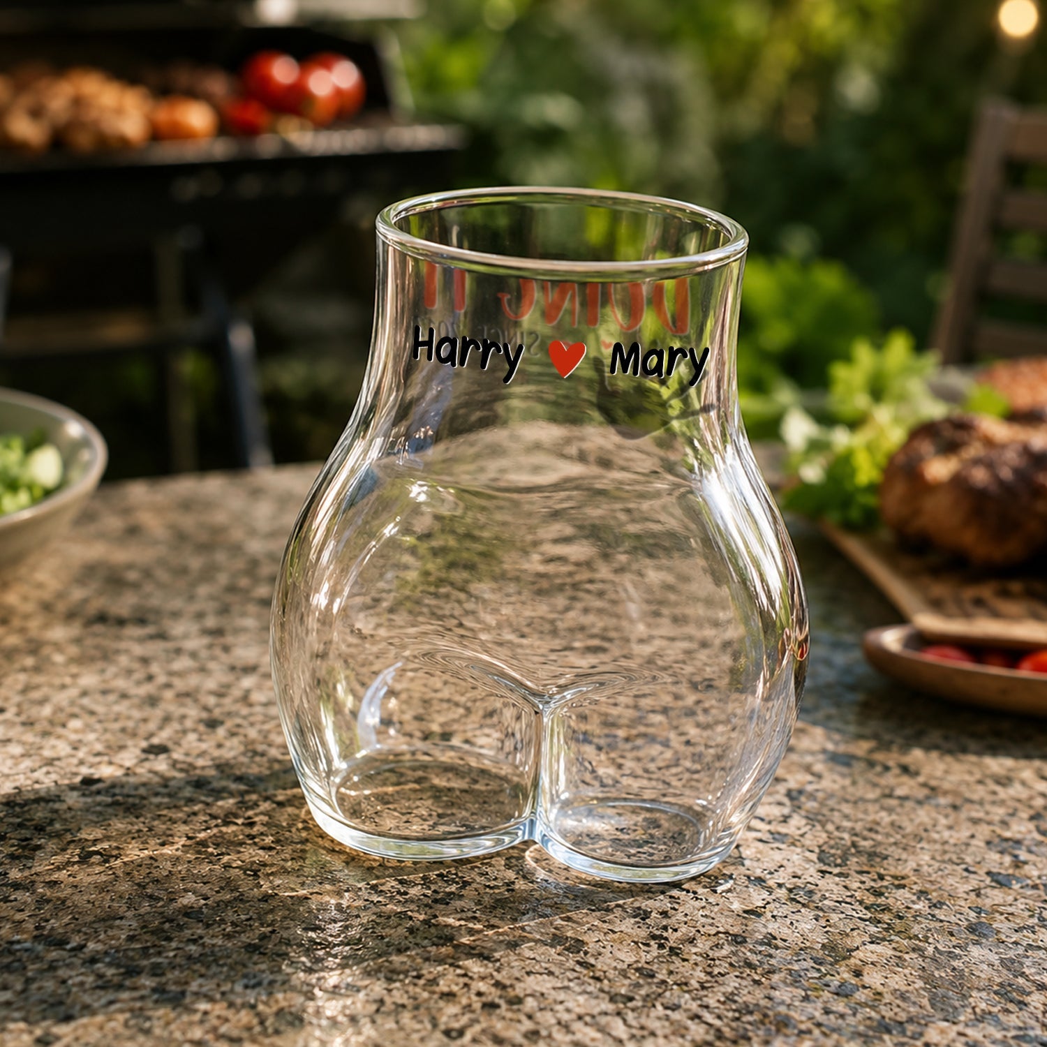 Funny Body Shaped Glass Cup Personalized Gift for Him HN590 - Body Shaped Glass Cup GradoCreations