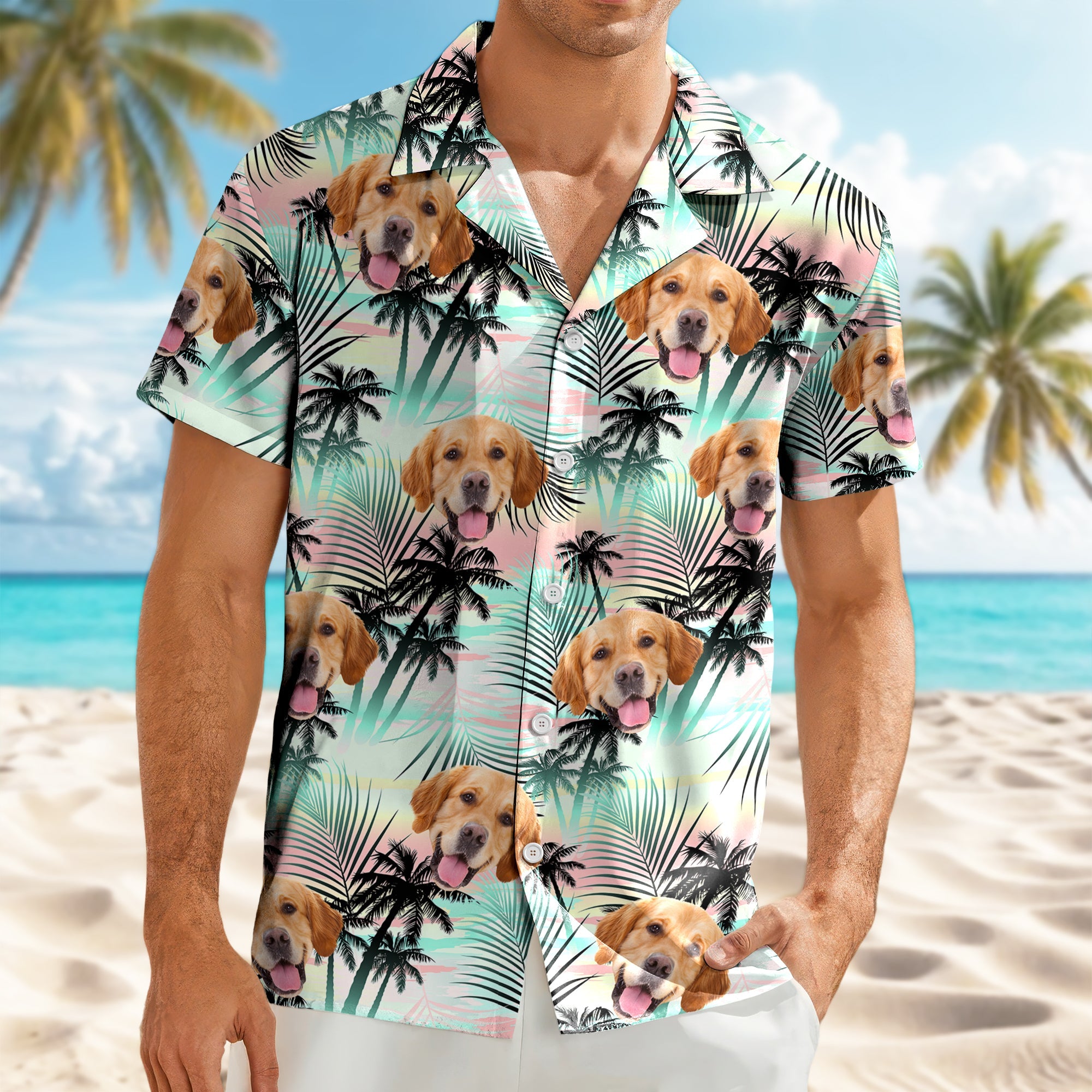 Personalized Dog Photo Hawaiian Shirt Custom Gift for Dog Lovers HN590 - AOP Hawai Shirt GradoCreations