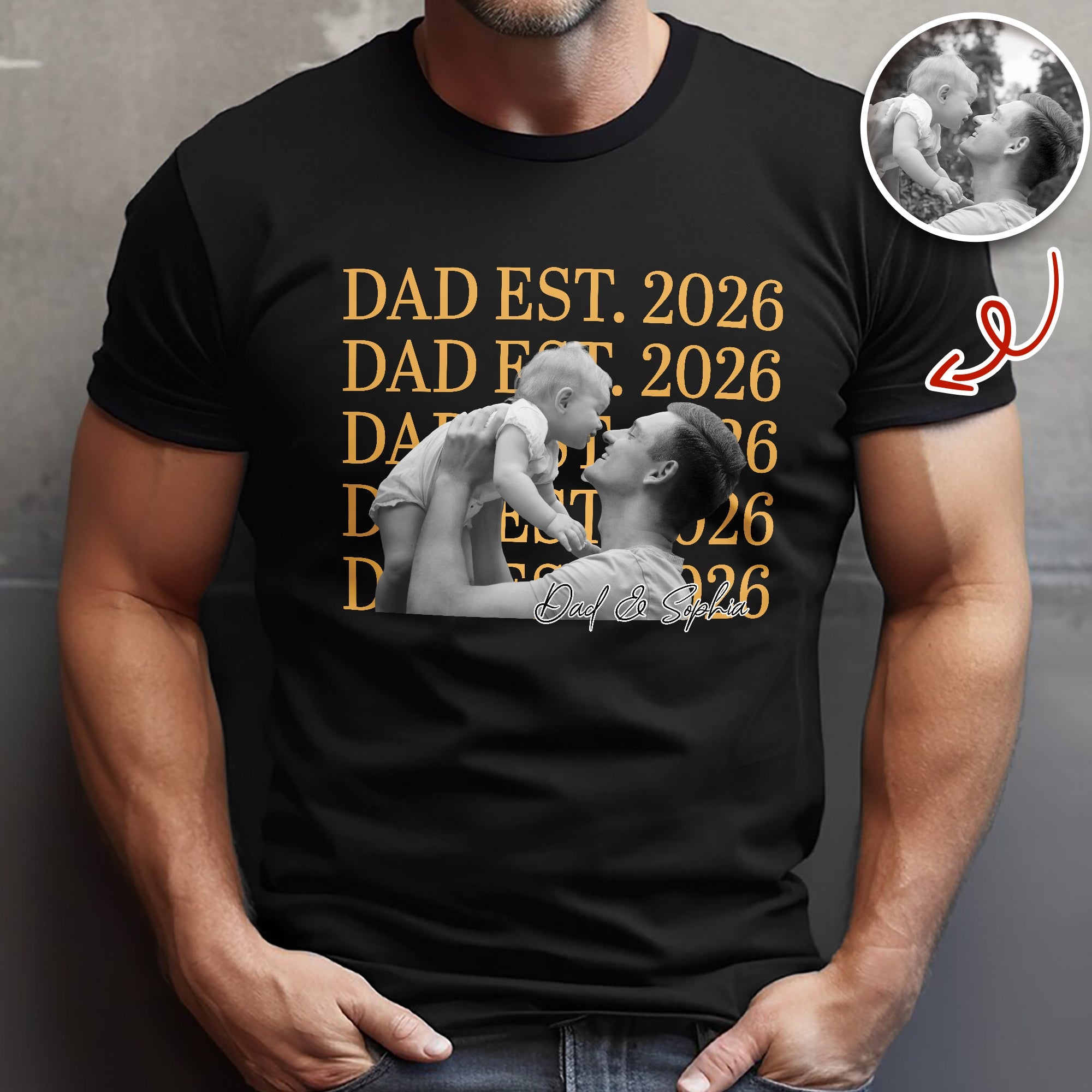 Personalized Vintage Photo Comfort Shirt Gift for Dad Comfort Shirt GradoCreations