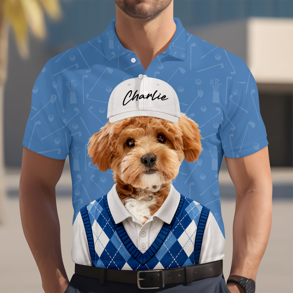 Personalized Pet Photo Polo Shirt for Dog Lovers Gift for Dad HN590 - Men's Polo Shirt GradoCreations