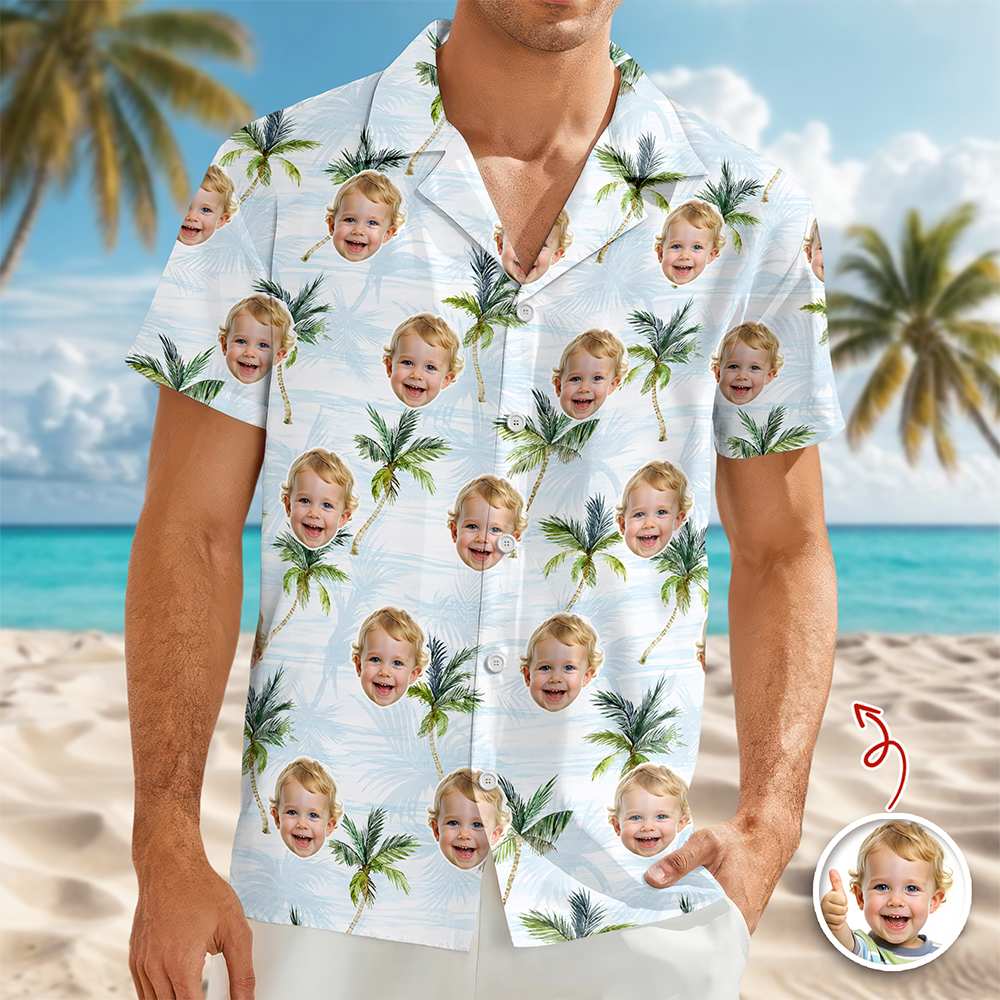 Custom Photo Hawaiian Shirt Personalized Gift for Dad HN590 - AOP Hawai Shirt GradoCreations