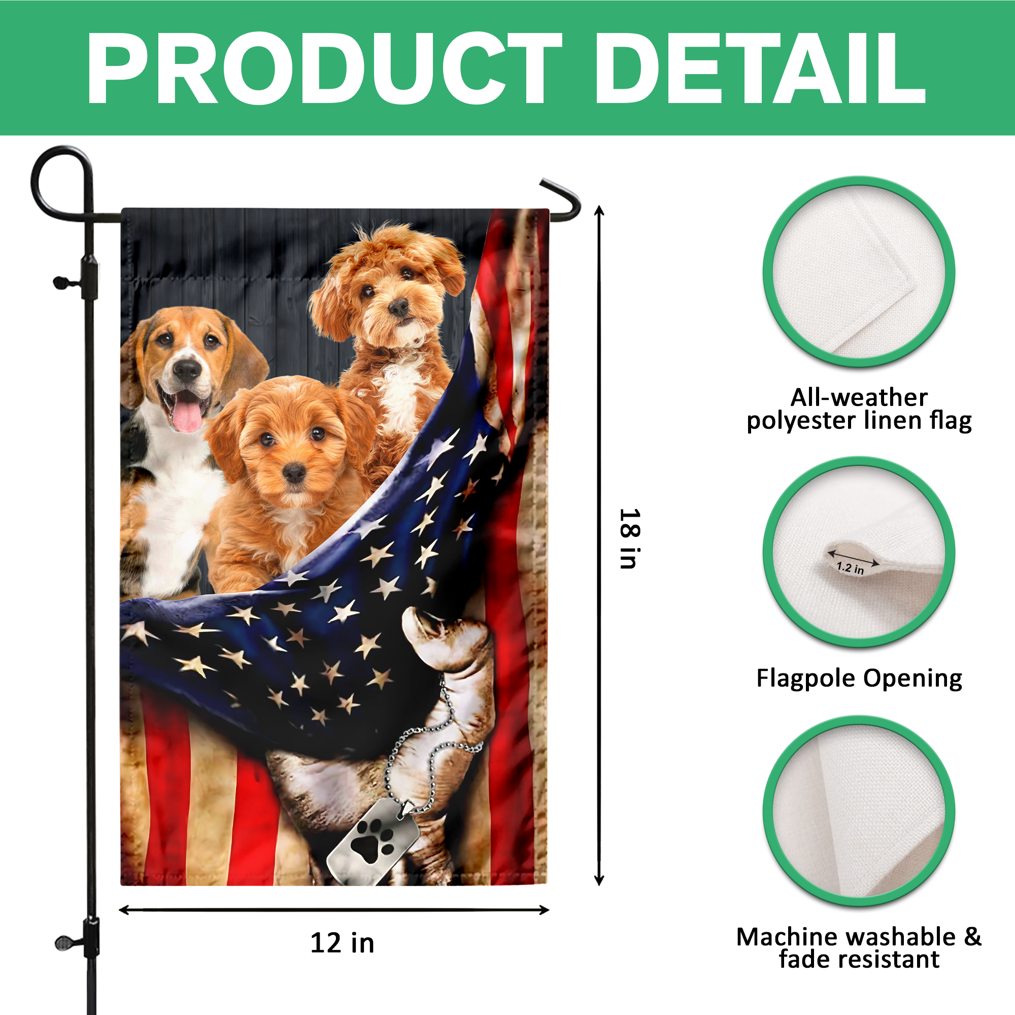 Personalized Dog Photo Garden Flag Custom Gift for Dog Lovers HN590 - Garden Flag GradoCreations