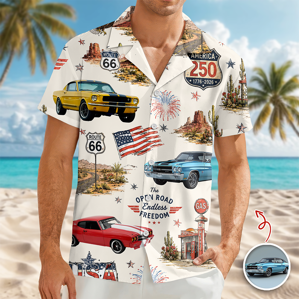 Custom Vintage Car Aloha Shirt Personalized Gift for Dad HN590 - AOP Hawai Shirt GradoCreations