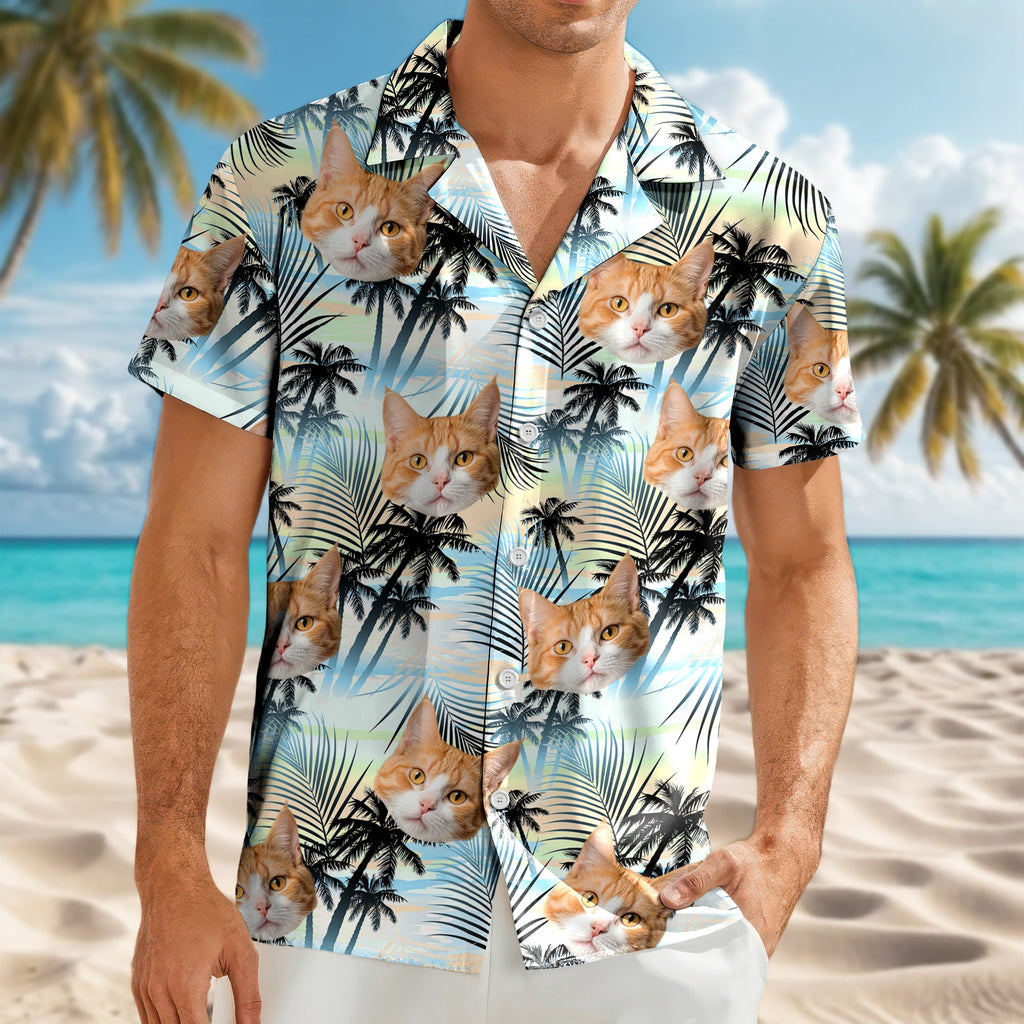 Personalized Hawaiian Shirt Custom Cat Photo Gift for Cat Lovers HN590 - AOP Hawai Shirt GradoCreations