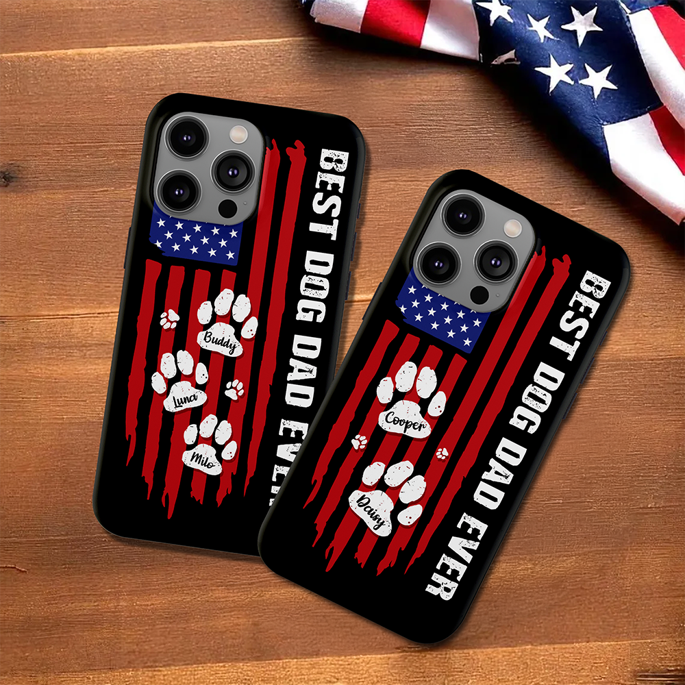 Personalized Phone Case Best Dog Dad Ever Custom Name Gift HN590 - Phone Case GradoCreations