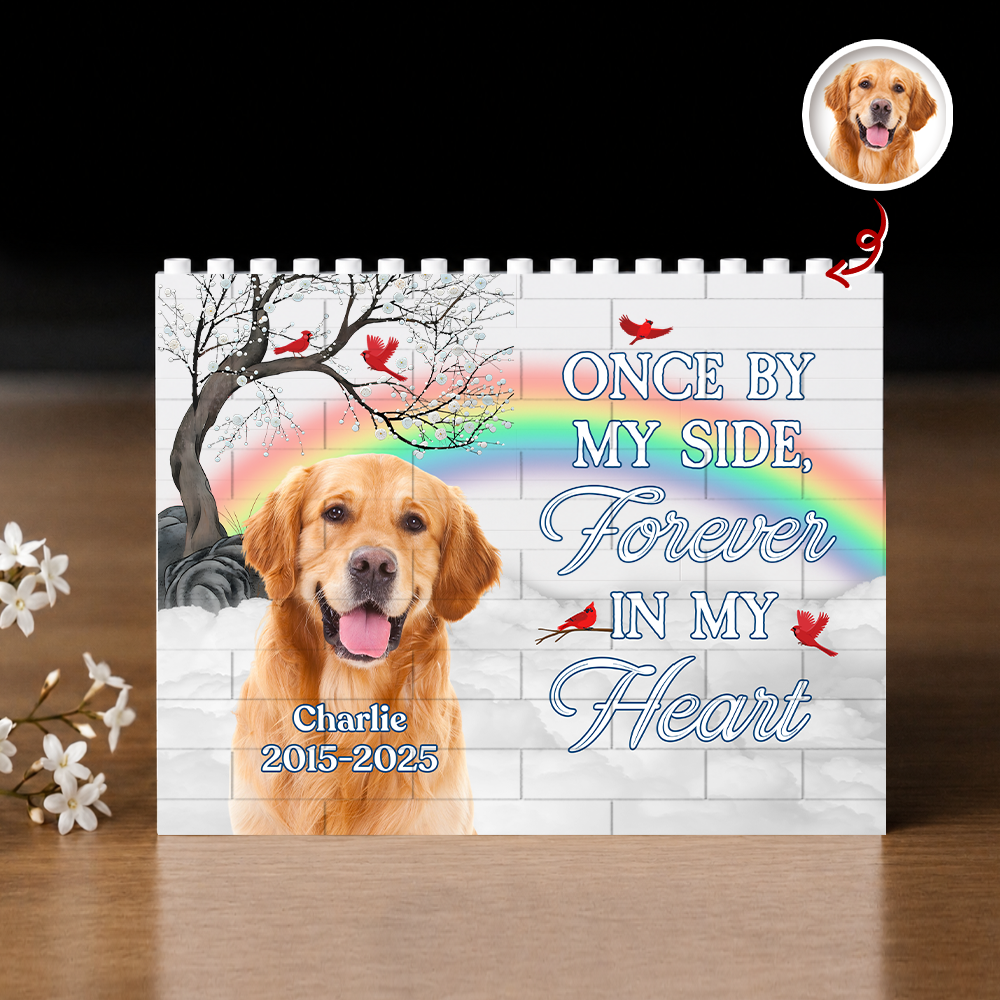Custom Photo Dog Cat Memorial Building Block Personalized Gift HN590 - Building Blocks GradoCreations