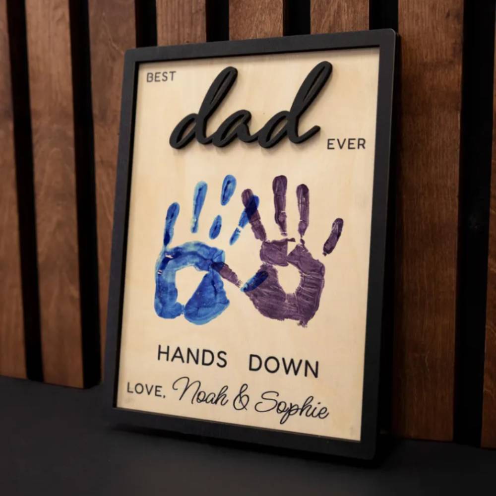 Personalized 2-Layered Wooden Plaque Gift for Dad - Father's Day HN590 - 2-Layered Wooden Plaque With Stand BCF fix GradoCreations