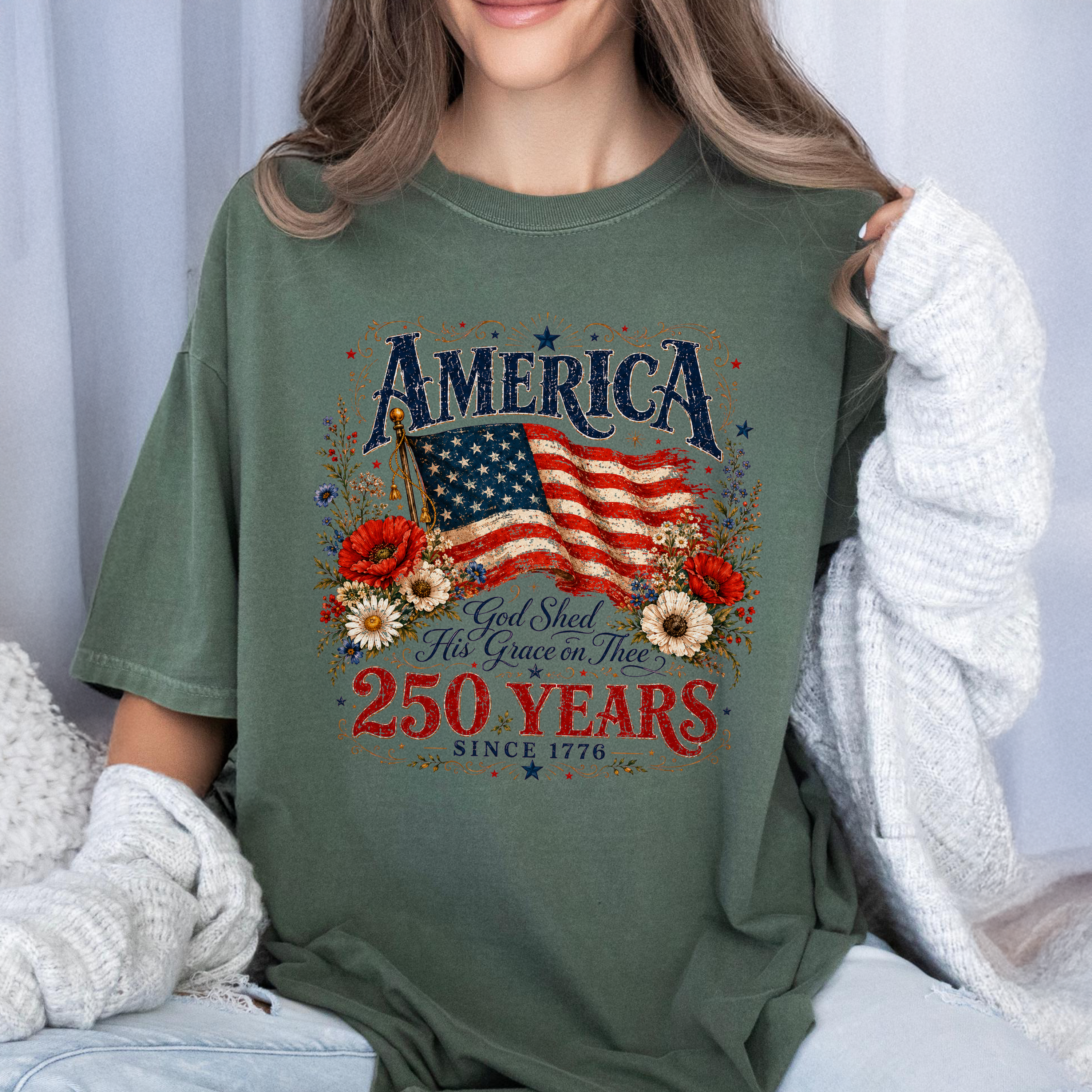 Personalized Comfort Shirt 250th USA Anniversary Gift Comfort Shirt GradoCreations