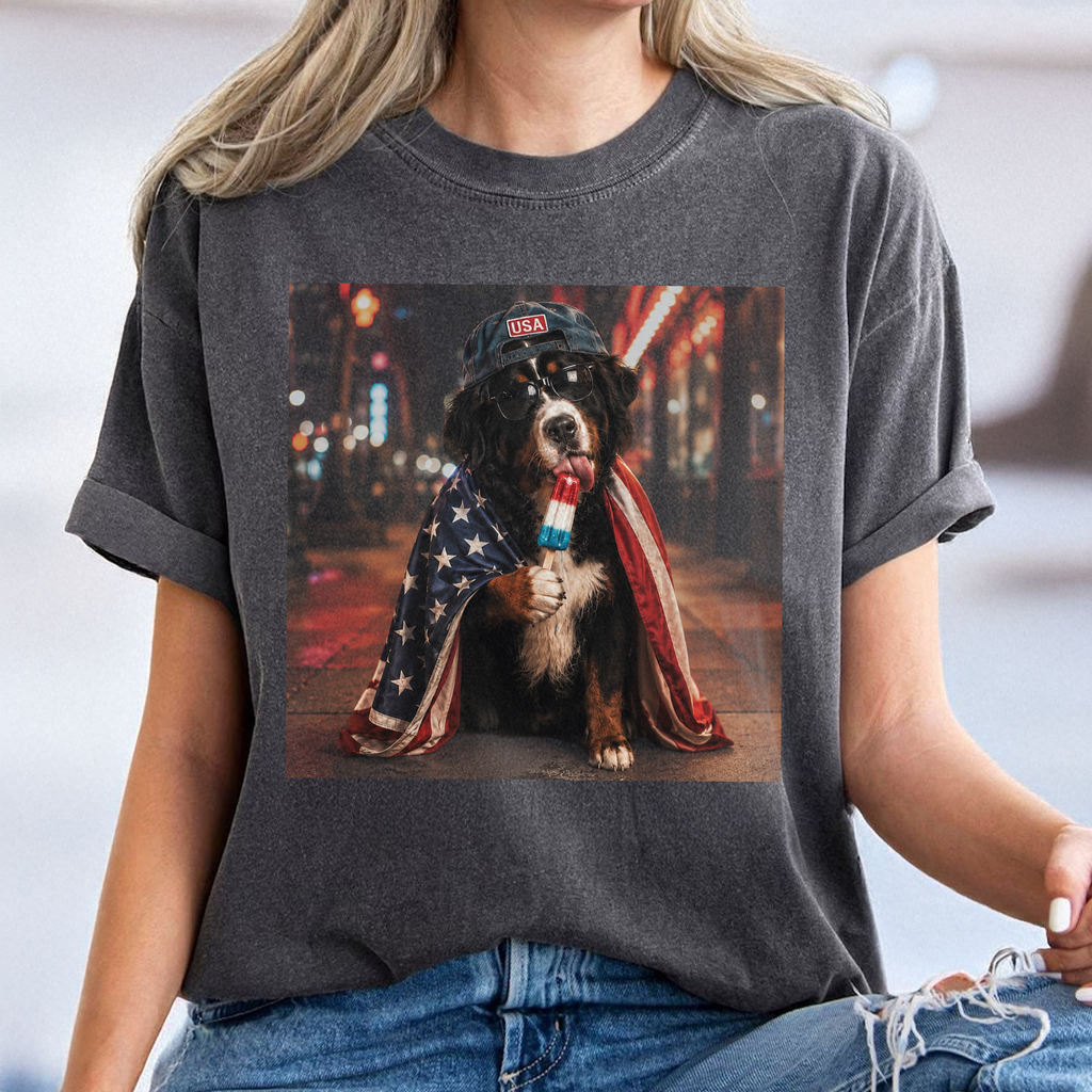 Personalized Dog Photo Comfort Shirt for Dog Lovers 4th of July Gift Comfort Shirt AI Fix GradoCreations