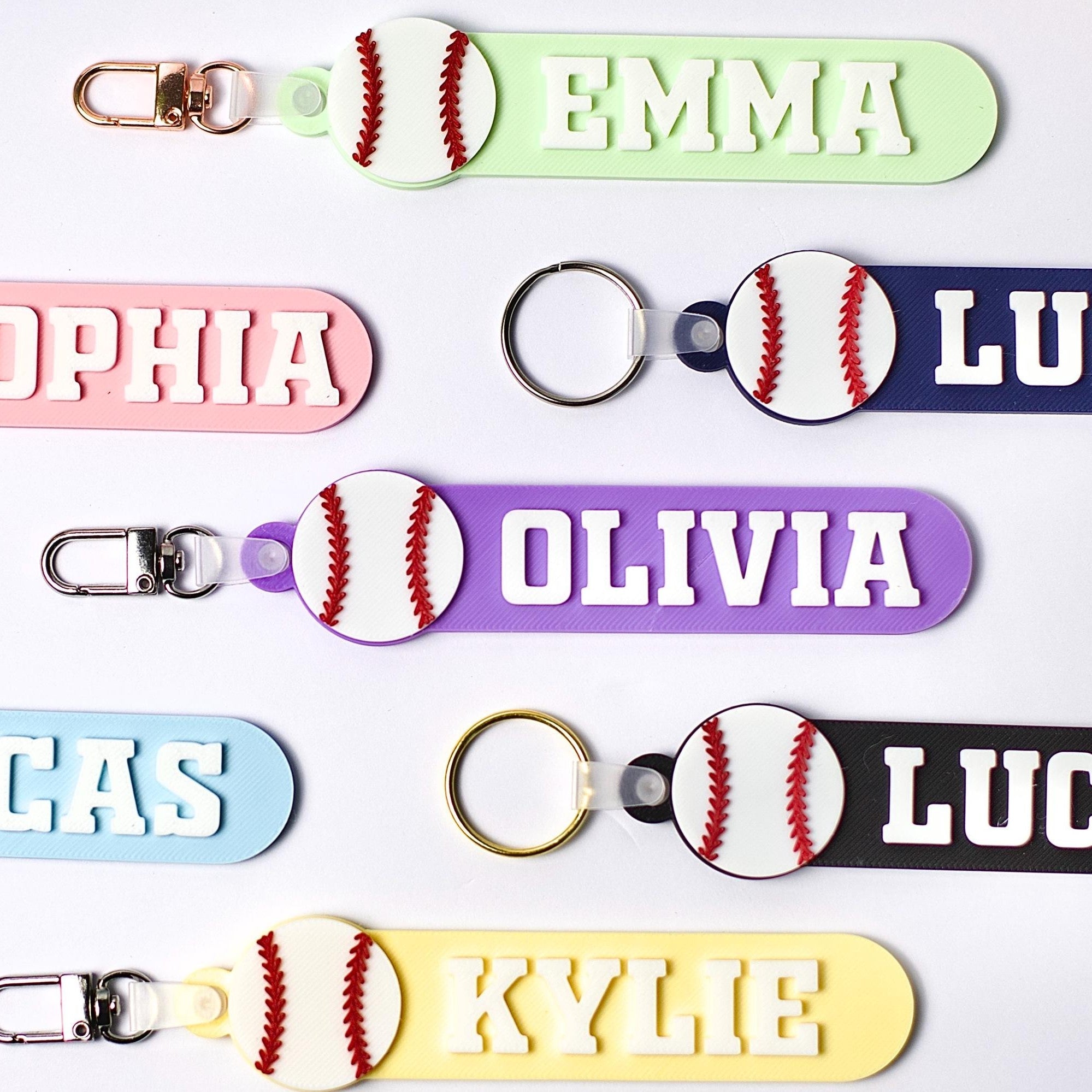 Personalized Baseball Bag Tag Keychain Custom Name Gift for Players HN590 - Baseball Bag Tag Keychain FIX GradoCreations