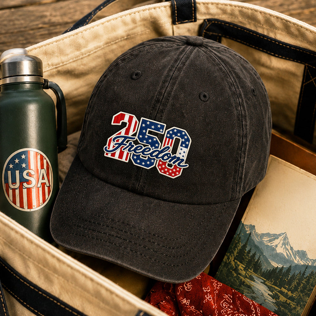 Personalized Embroidered Baseball Cap Patriotic Gift USA Flag HN590 - Embroidered Baseball Cap GradoCreations