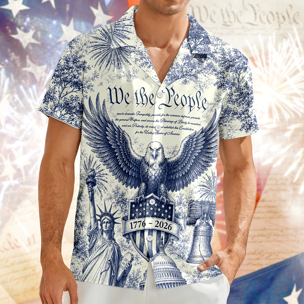 Personalized Patriotic Hawaiian Shirt Custom Design Gift for Dad HN590 - AOP Hawai Shirt GradoCreations