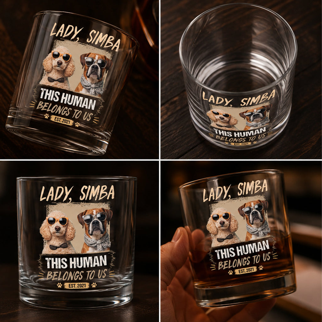 Personalized Dog Photo Whiskey Glass Custom Gift for Dad HN590 - Print Rock Glass GradoCreations