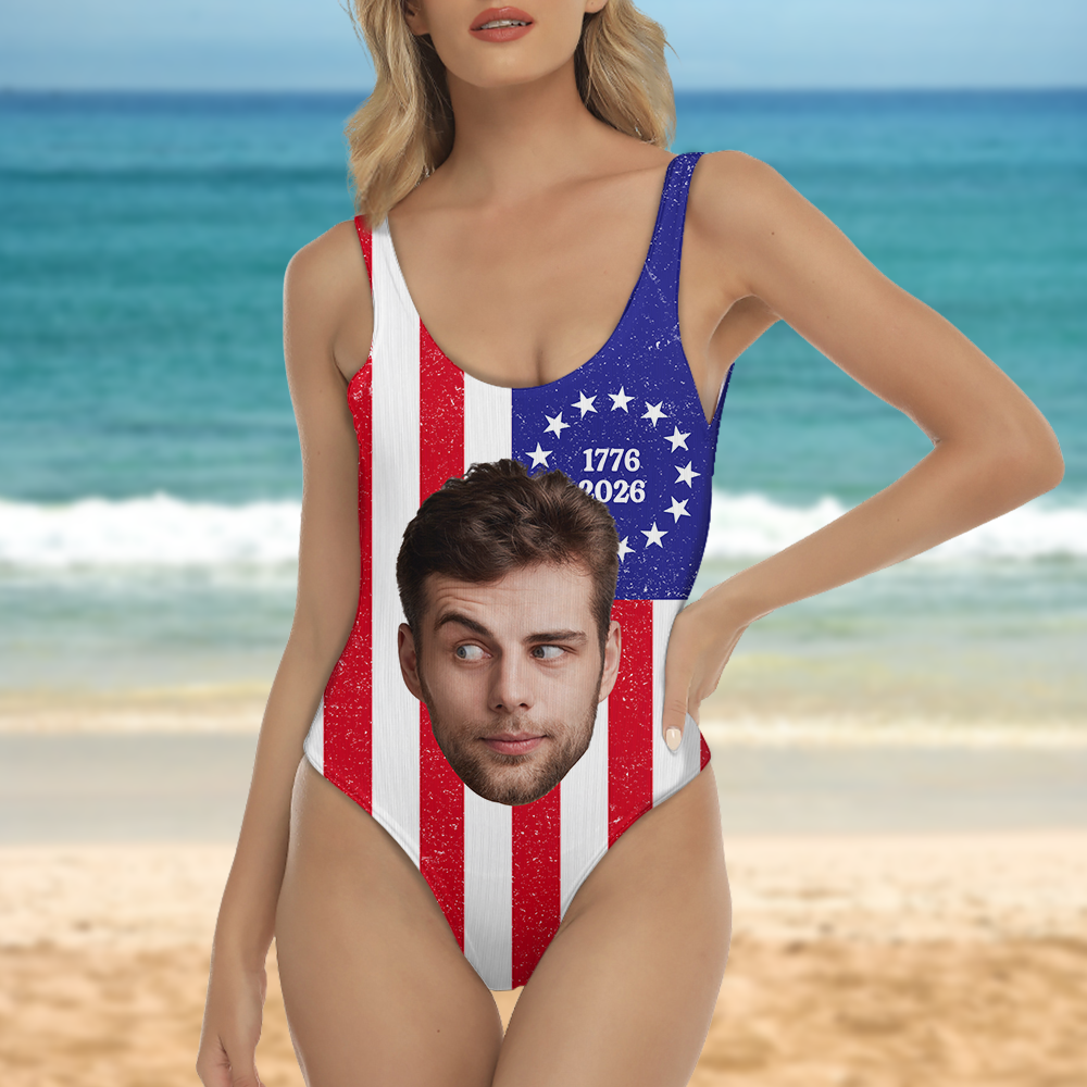 Personalized Funny Face Swimsuit Custom Photo Gift for Her HN590 - Swimsuit GradoCreations