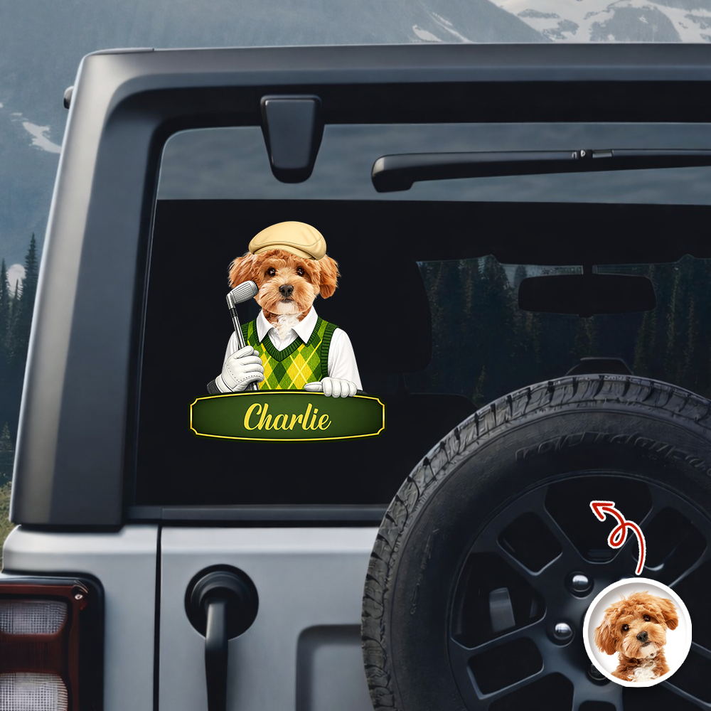 Personalized Dog Cat Photo Car Window Decal Sticker Gift for Dad Decal Sticker GradoCreations