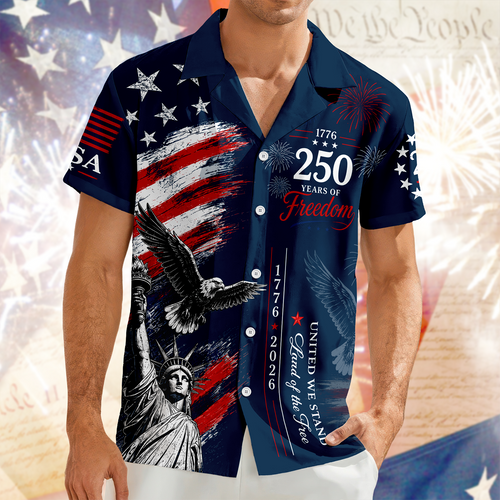 Personalized 4th of July Hawaiian Shirt Custom Name USA Flag Gift HN590 - AOP Hawai Shirt GradoCreations