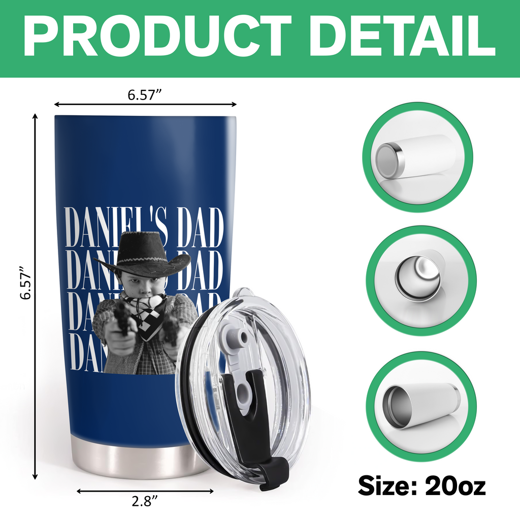 Personalized Vintage Photo Tumbler Custom Gift for Dad or Mom HN590 - Fat Tumbler GradoCreations