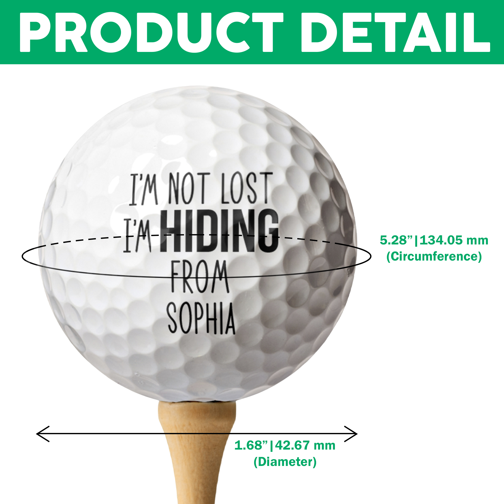 Personalized Golf Ball I'm Not Lost I'm Hiding Gift for Dad HN590 - Golf Ball GradoCreations