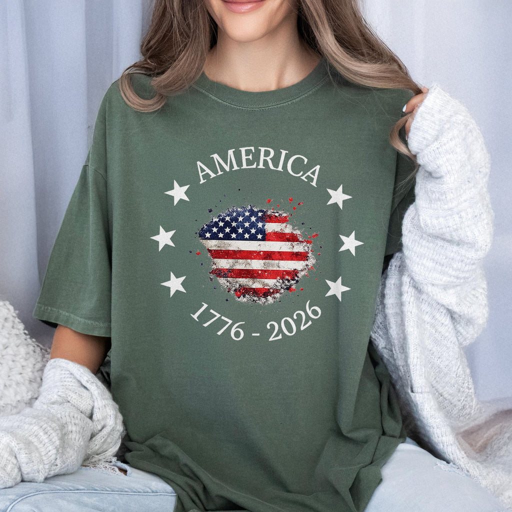 Vintage USA Flag Comfort Shirt Personalized Gift for Dad Comfort Shirt GradoCreations