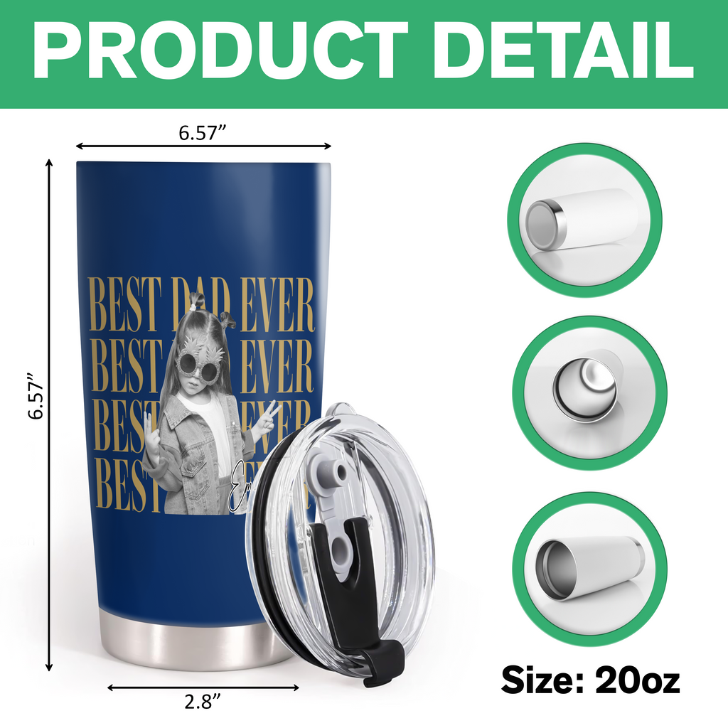 Personalized Photo Tumbler Custom Kid Picture Gift for Dad HN590 - Fat Tumbler GradoCreations