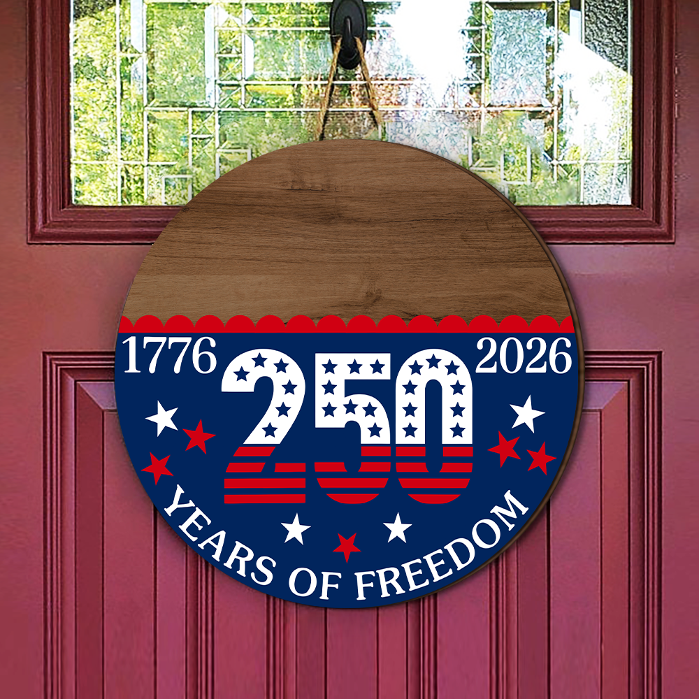 Personalized Family Name Door Sign 250 Years Freedom Decor HN590 - Door Sign GradoCreations
