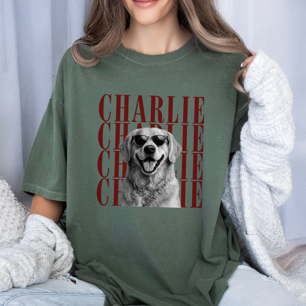 Custom Pet Photo Vintage Comfort Shirt Gift for Pet Lovers Comfort Shirt GradoCreations