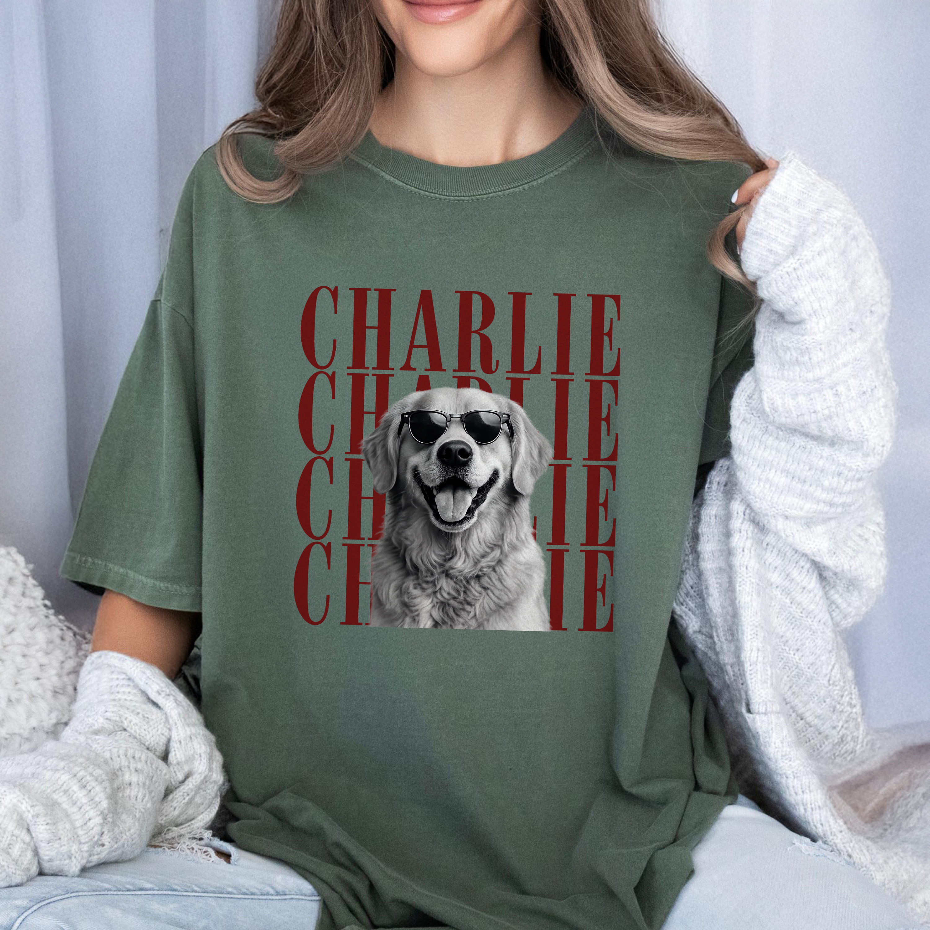 Custom Pet Photo Vintage Comfort Shirt Gift for Pet Lovers Comfort Shirt GradoCreations