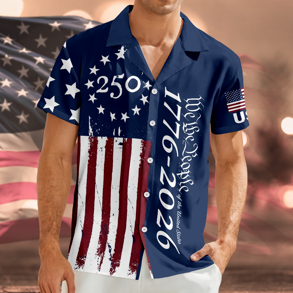 Personalized Hawaiian Shirt Custom Print Gift for 4th of July HN590 - AOP Hawai Shirt GradoCreations
