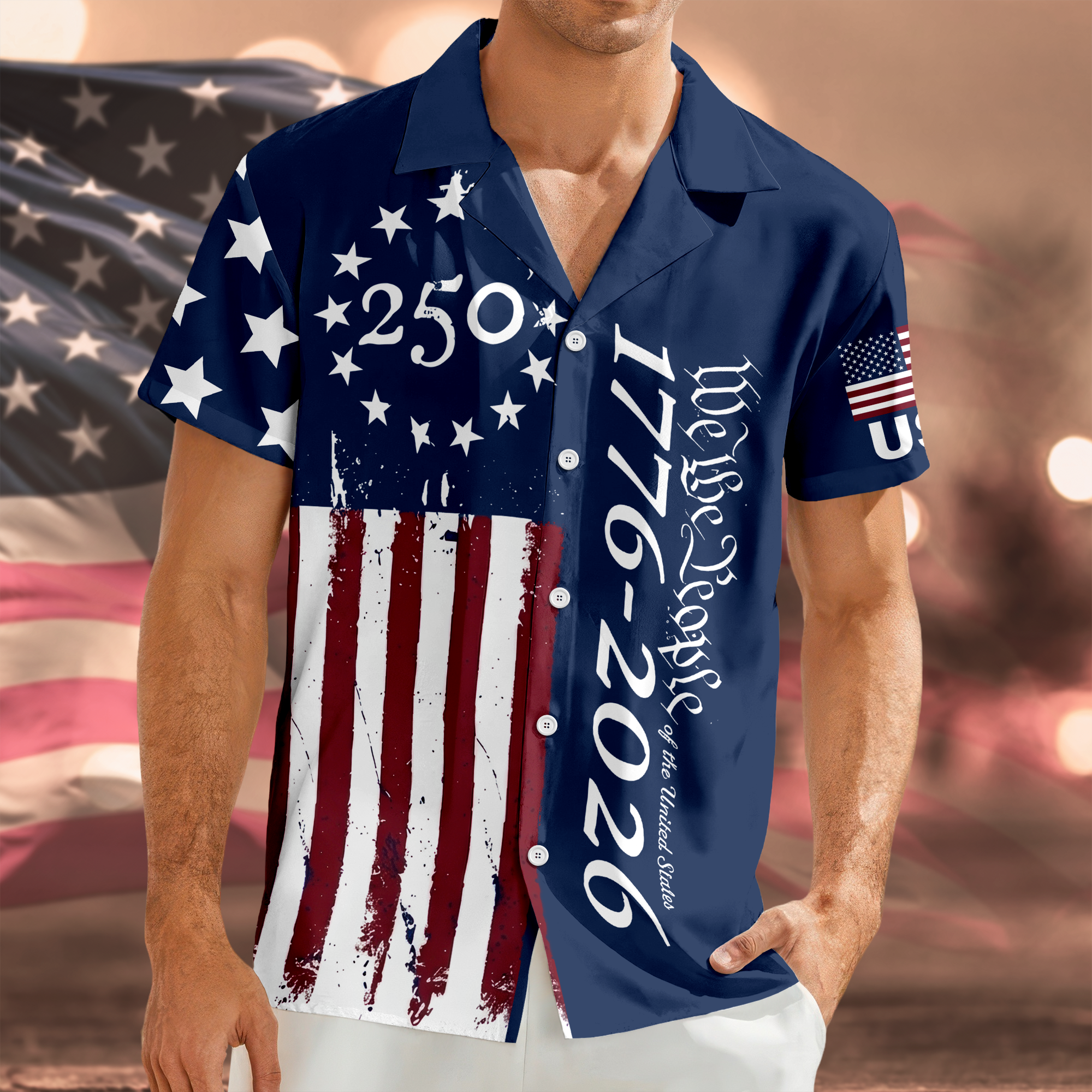 Personalized Hawaiian Shirt Custom Print Gift for 4th of July HN590 - AOP Hawai Shirt GradoCreations