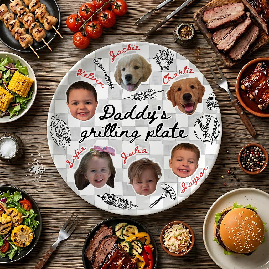 Personalized Photo Grilling Platter Gift for Dad - Father's Day HN590 - Platter fix GradoCreations