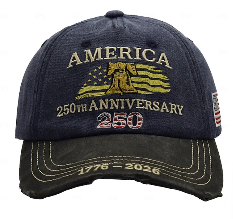 Personalized USA 250th Anniversary Embroidered Cap Gift HN590 - Embroidery Hat Josh GradoCreations