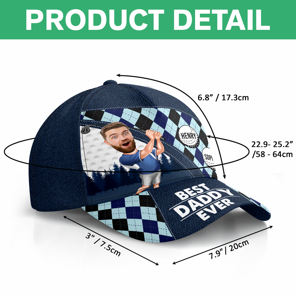 Personalized Golf Cap Custom Name Gift for Dad Father’s Day HN590 - AOP Cap GradoCreations
