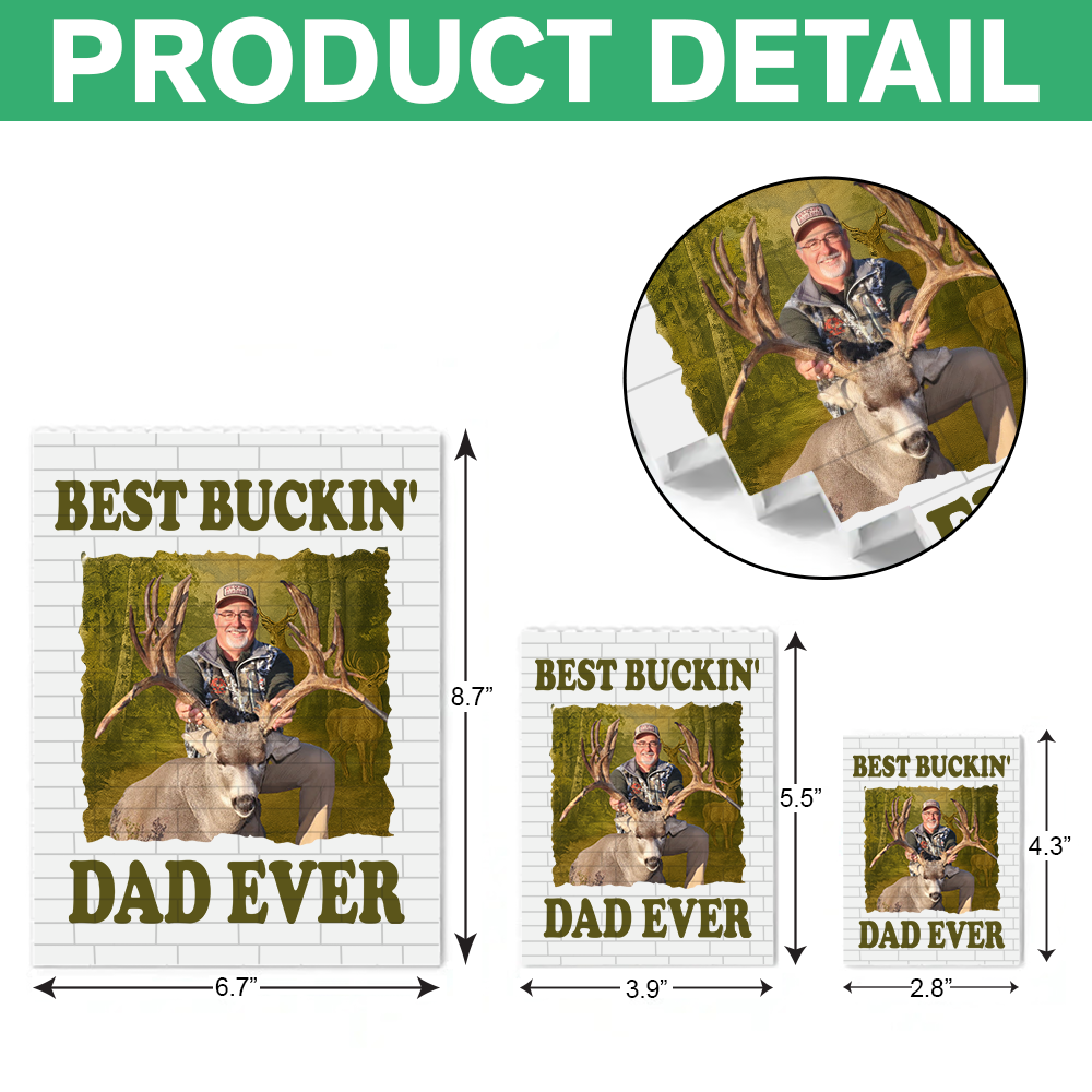 Custom Photo Building Blocks Gift for Dad Fishing Hunter HN590 - Building Blocks GradoCreations