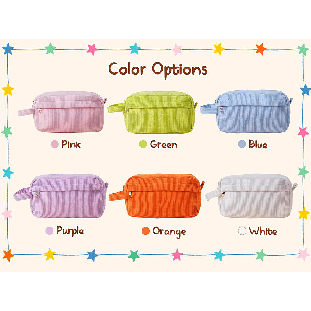 Personalized Corduroy Pencil Case Custom Name Gift for Kids HN590 - Corduroy Pencil Case FIX GradoCreations