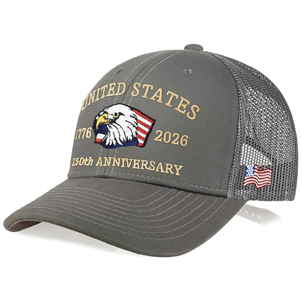 Personalized Patriotic Trucker Hat 250th Anniversary Gift HN590 - Embroidered Trucker Hat GradoCreations