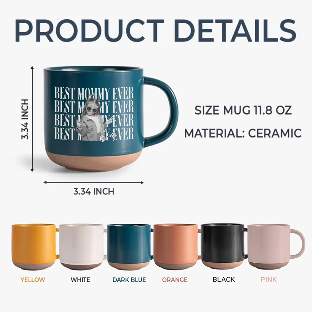 Personalized Vintage Photo Pottery Mug Best Dad or Mom Gift HN590 - Pottery Mug GradoCreations