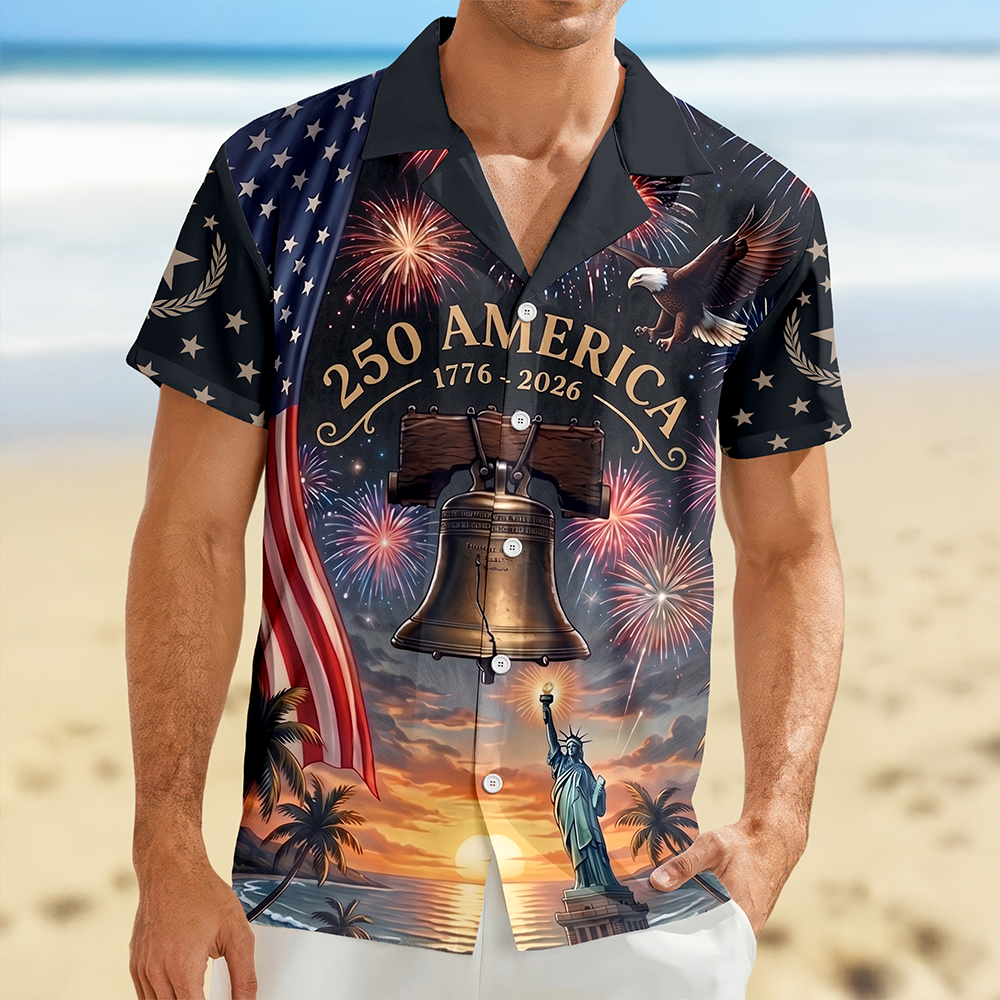 Personalized Liberty Bell Hawaiian Shirt Gift for 4th of July HN590 - AOP Hawai Shirt GradoCreations