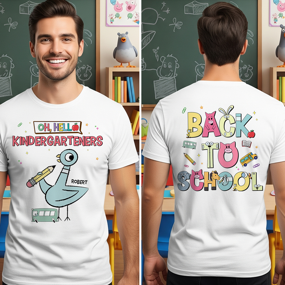 Personalized Kindergarten Back to School Shirt for Teacher Cotton Apparel GradoCreations