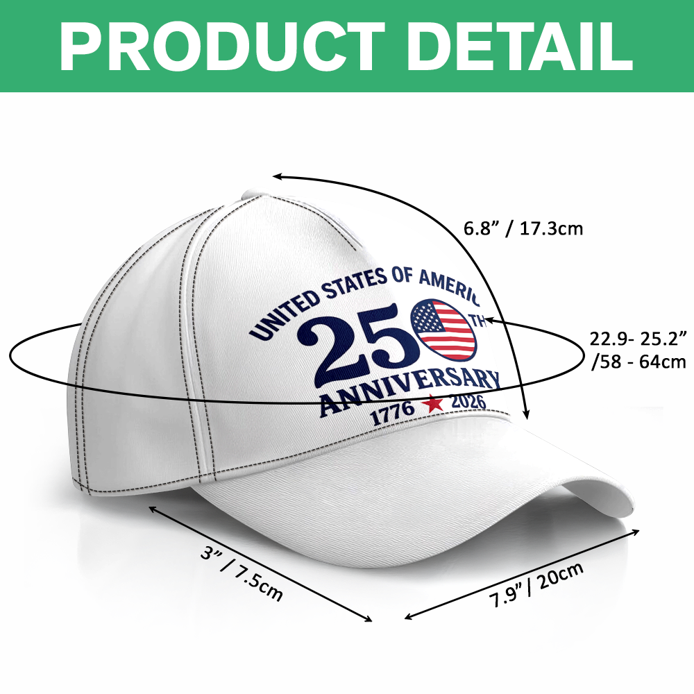 Personalized Patriotic USA AOP Cap Gift for Dad 250th Anniversary HN590 - AOP Cap GradoCreations