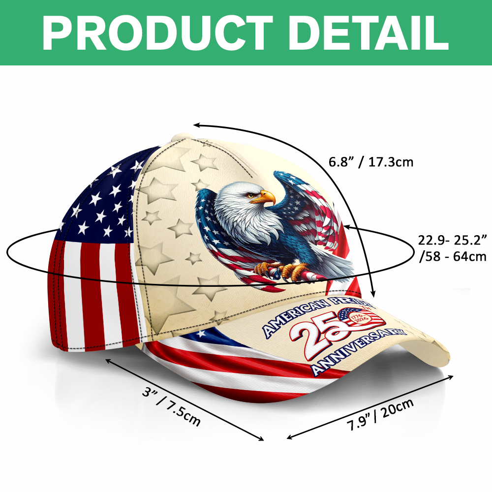 Personalized Eagle Cap Patriotic Gift for Dad 4th of July HN590 - AOP Cap GradoCreations