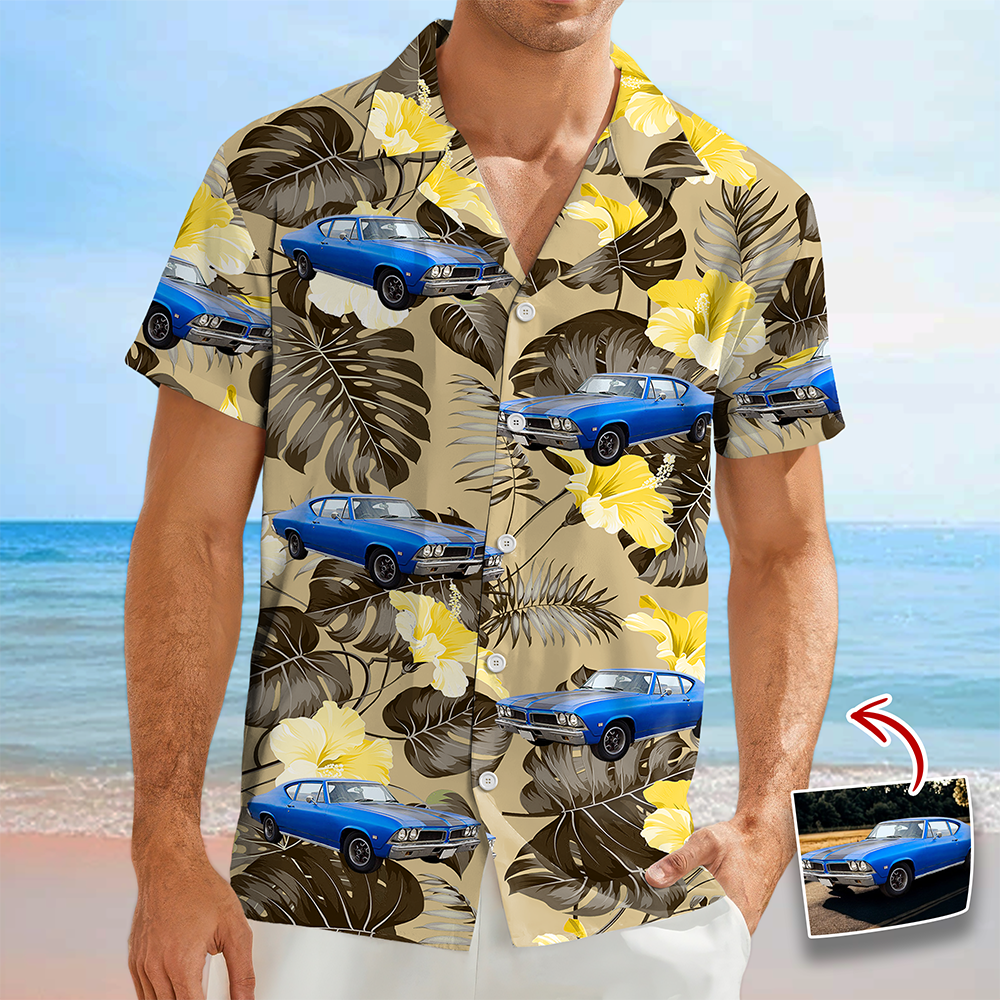 Custom Photo Hawaiian Shirt Unique Gift for Car Lovers Dad HN590 - AOP Hawai Shirt GradoCreations