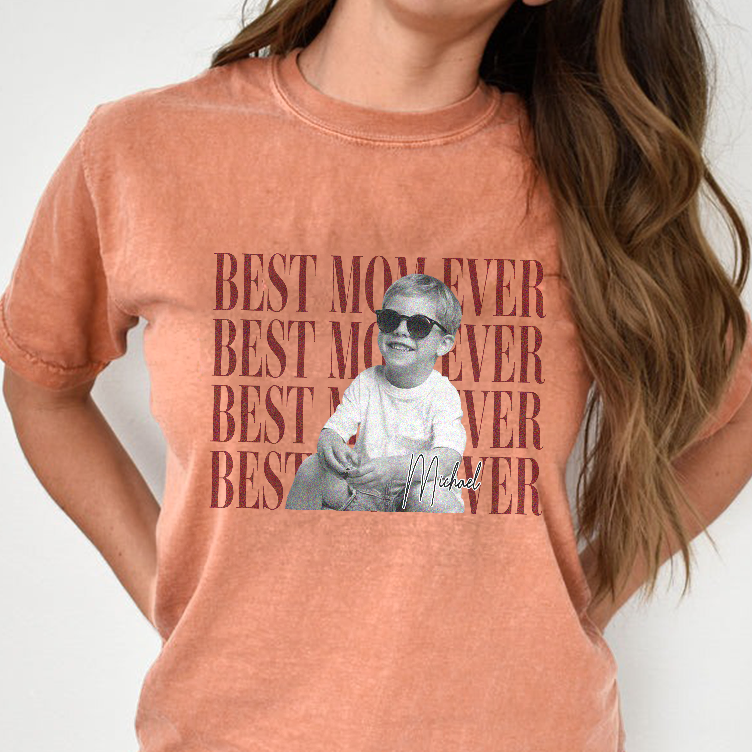 Personalized Vintage Photo Comfort Shirt Best Mom Ever Gift Comfort Shirt GradoCreations