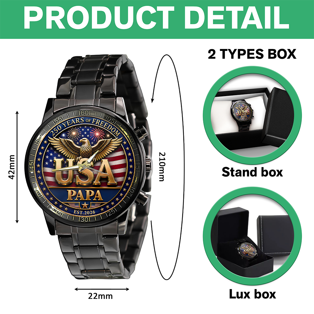 Personalized Family Photo Wrist Watch Custom Gift for Dad HN590 - Wrist Watch GradoCreations