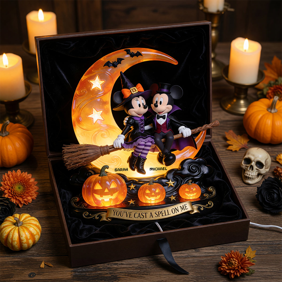 Personalized Acrylic Halloween Light Box Custom Name Gift for Couple Acrylic Light Box GradoCreations