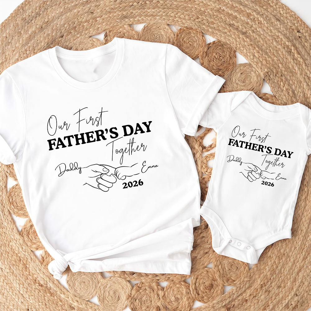 Personalized Matching Father & Child T-Shirt Set Gift HN590 - Tshirt GradoCreations