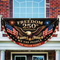 Personalized 250th Anniversary Fan Flag Custom Family Name Patriotic Decor HN590 - Non-Pleated Fan Flag GradoCreations
