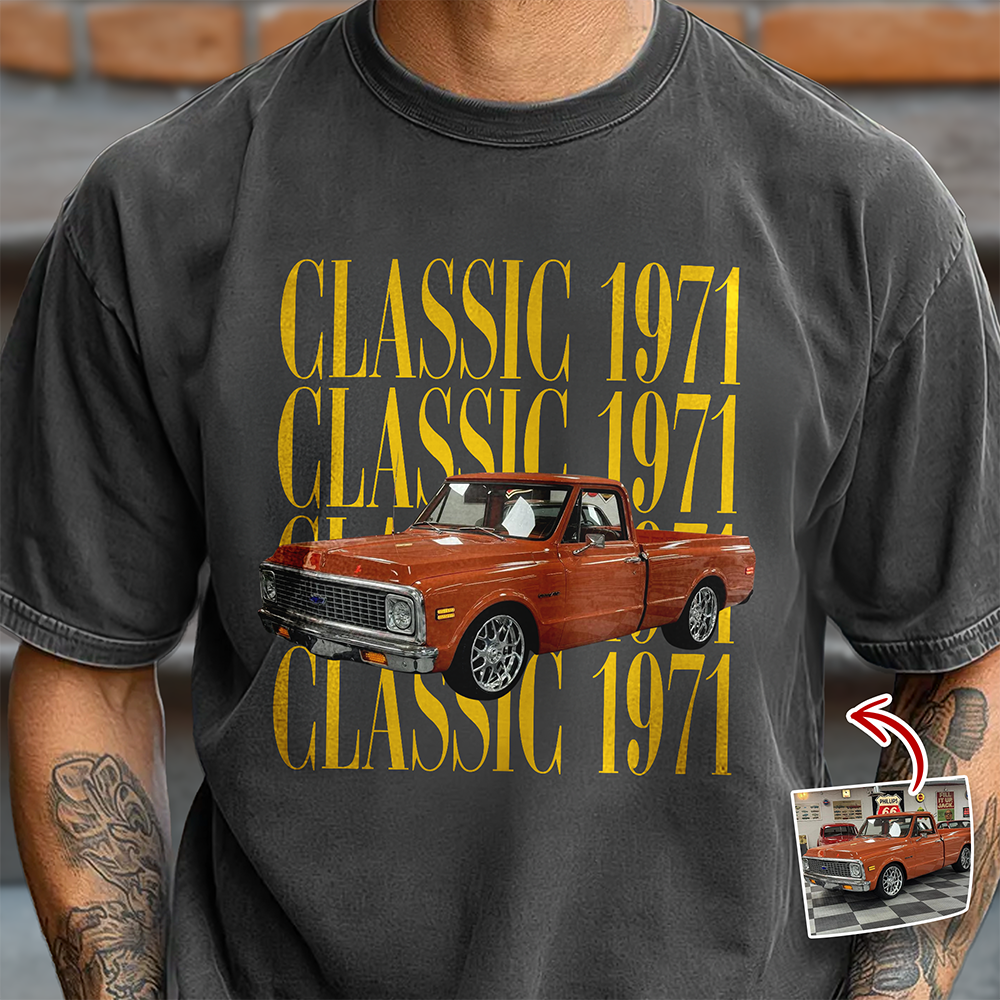 Personalized Car Photo Comfort Shirt Custom Gift for Car Lovers Comfort Shirt GradoCreations