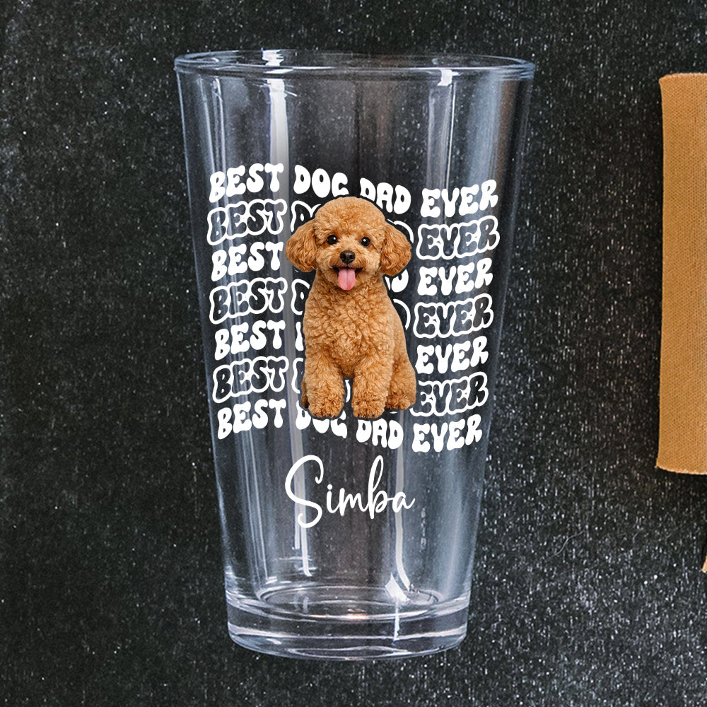 Personalized Photo Beer Glass Best Dog Dad Gift for Father's Day HN590 - Print Beer Glass Fix GradoCreations