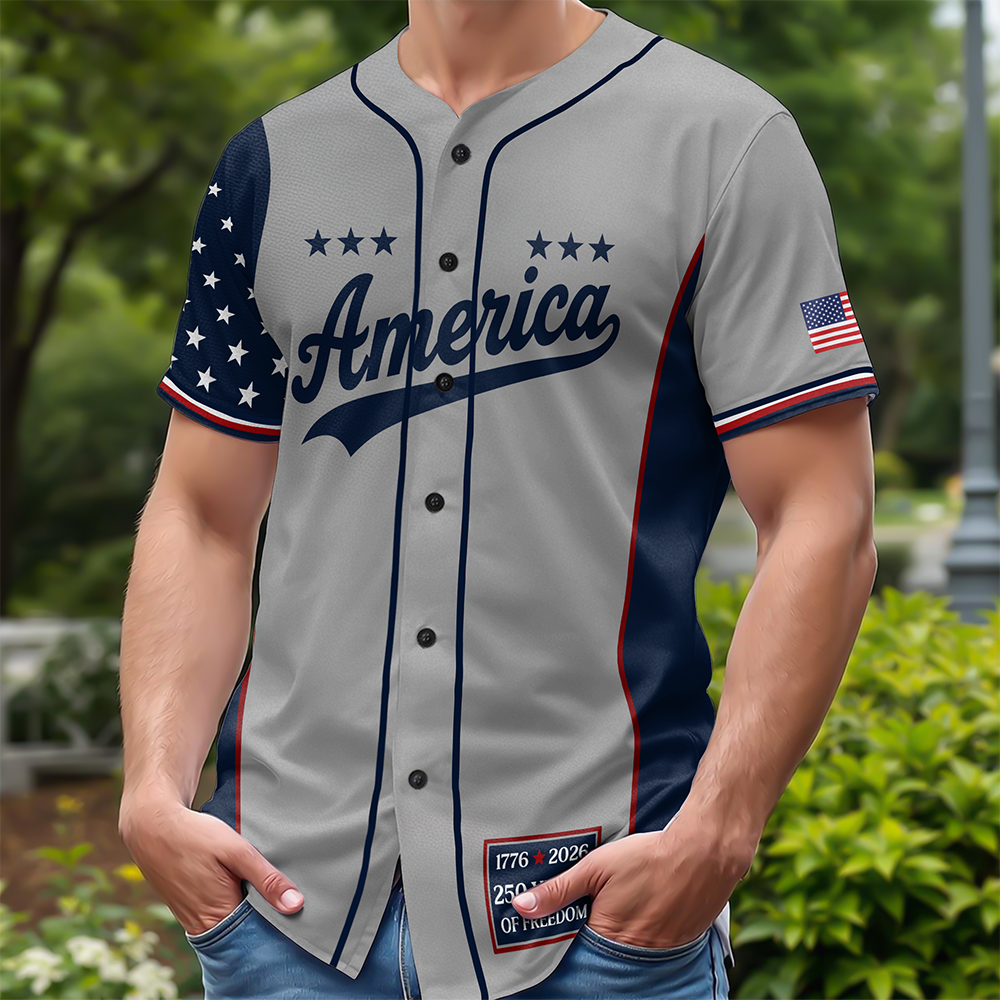 Personalized 250 Years of Freedom Jersey Shirt Gift for Dad HN590 - Baseball Shirt GradoCreations